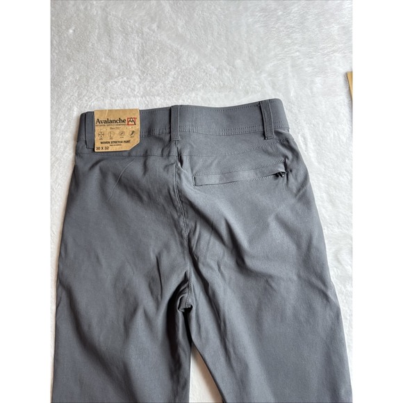 Avalanche Woven Stretch Pant 4 Way Relax Fit Flex Waist Men's Pant Gray 30 X 32 - Picture 8 of 9